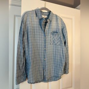 Thread & Supply Light Blue Plaid Shirt